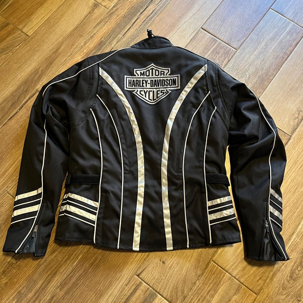 Harley-Davidson Women's Black Jacket with Silver Stripes